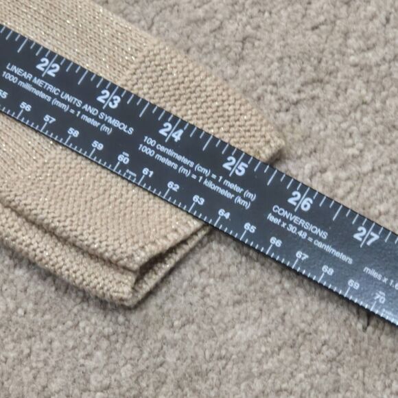 Chico's Brown with Gold Metallic Glitter Turtleneck Sweater Pullover Size 1 M/8 - Picture 8 of 13